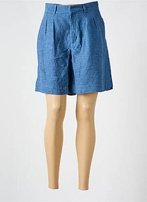 Bermuda taille haute taille haute bleu MKT STUDIO femme