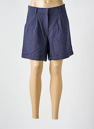 Short fermeture zippée sous rabat avec crochet taille normale bleu FRNCH femme