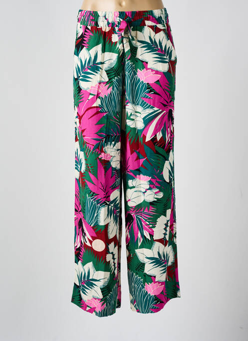Pantalon droit tissage popeline taille normale vert DES PETITS HAUTS femme