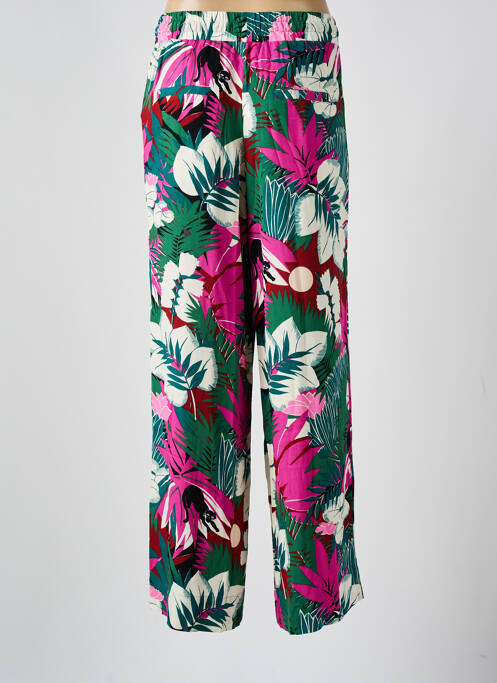 Pantalon droit tissage popeline taille normale vert DES PETITS HAUTS femme