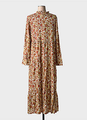 Robe longue tissage popeline fines bretelles marron CHICOSOLEIL femme