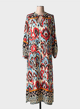 Robe longue manches longues manches longues rouge LA FEE MARABOUTEE femme