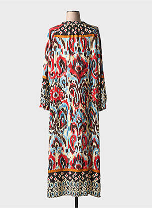 Robe longue manches longues manches longues rouge LA FEE MARABOUTEE femme