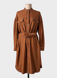 Robe mi-longue manches longues manches longues marron OTTOD'AME femme