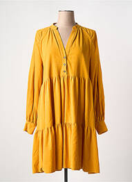 Robe mi-longue manches longues manches longues jaune OTTOD'AME femme