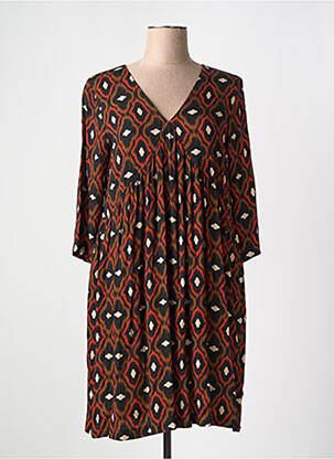Robe mi-longue coupe fluide manches longues marron LA FÉE ATELIER BY LA FÉE MARABOUTÉE femme