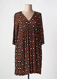 Robe mi-longue coupe fluide manches longues marron LA FÉE ATELIER BY LA FÉE MARABOUTÉE femme