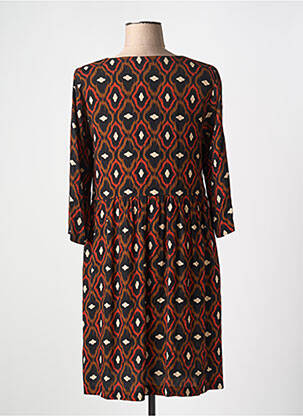Robe mi-longue coupe fluide manches longues marron LA FÉE ATELIER BY LA FÉE MARABOUTÉE femme