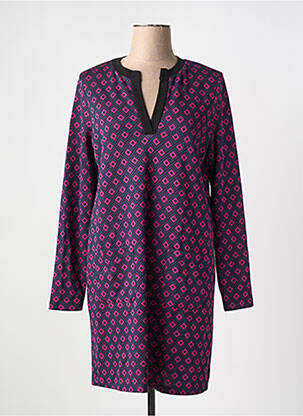 Robe courte manches longues manches longues violet LA FEE MARABOUTEE femme