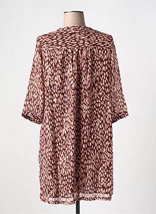 Robe courte coupe fluide manches 3/4 rouge GRACE & MILA femme