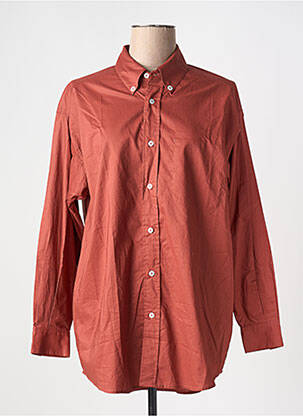 Chemisier coupe droite manches longues orange AMERICAN VINTAGE femme