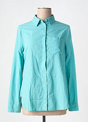 Chemisier coupe droite manches longues bleu LA FEE MARABOUTEE femme