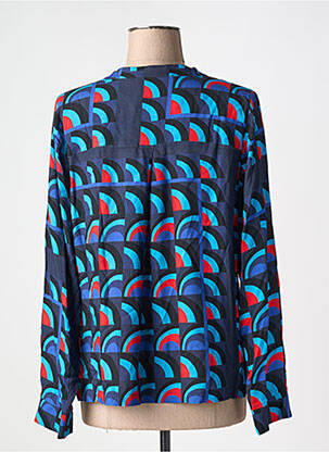 Blouse tissage popeline manches longues bleu LA FEE MARABOUTEE femme