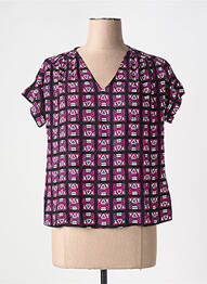 Blouse imprimé fantaisie manches courtes violet LA FEE MARABOUTEE femme