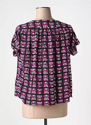 Blouse manches courtes manches courtes violet LA FEE MARABOUTEE femme