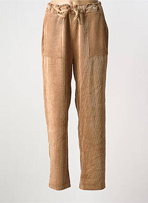 Pantalon droit stretch taille normale marron LA FEE MARABOUTEE femme