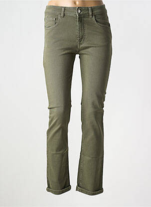 Jeans coupe slim stretch taille normale vert LA FEE MARABOUTEE femme