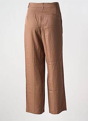 Pantalon droit tissage popeline taille normale marron GRACE & MILA femme