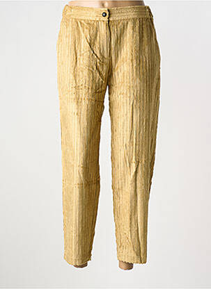 Pantalon droit fermeture zippée sous rabat boutonné taille normale jaune OTTOD'AME femme