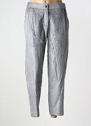 Pantalon droit fermeture zippée sous rabat boutonné taille normale gris OTTOD'AME femme