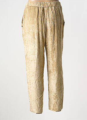 Pantalon droit fermeture zippée sous rabat boutonné taille normale beige OTTOD'AME femme