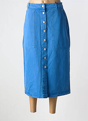 Jupe longue coupe droite bleu CKS femme