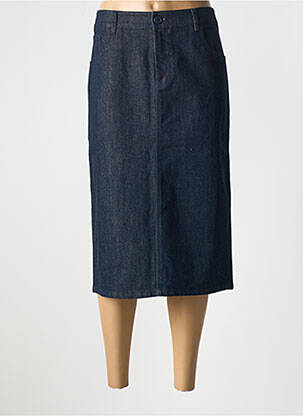 Jupe mi-longue coupe droite bleu LA FEE MARABOUTEE femme
