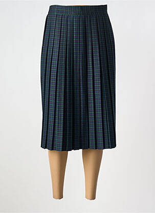 Jupe mi-longue stretch bleu O'MER femme