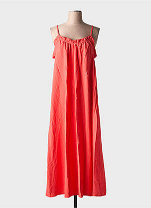 Robe longue manches bretelles ajustables fines bretelles rouge BOBBIE&BOB femme