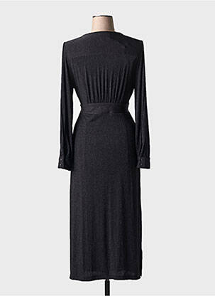 Robe mi-longue manches longues manches longues noir GRACE & MILA femme