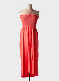 Robe longue coupe cintrée fines bretelles rouge BOBBIE&BOB femme