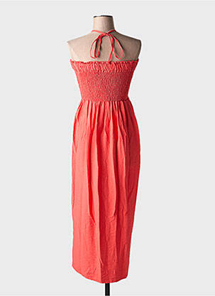 Robe longue coupe cintrée fines bretelles rouge BOBBIE&BOB femme