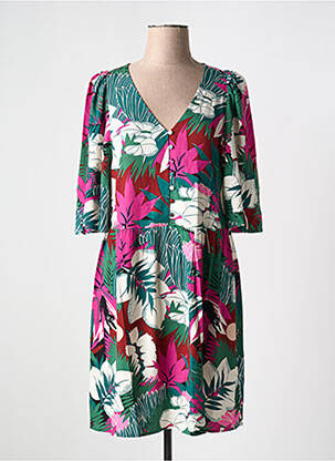 Robe courte manches courtes manches courtes vert DES PETITS HAUTS femme