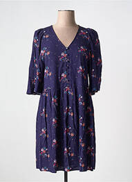 Robe courte manches 3/4 manches 3/4 bleu DES PETITS HAUTS femme