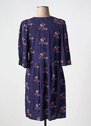 Robe courte manches 3/4 manches 3/4 bleu DES PETITS HAUTS femme