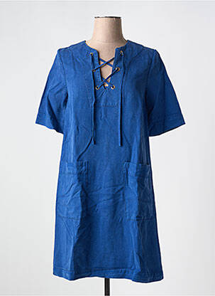 Robe courte manches courtes manches courtes bleu ZYGA femme