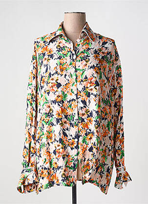 Chemisier imprimé fleurs manches longues orange ANNAHPA femme