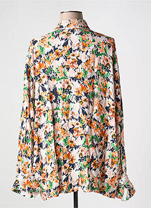 Chemisier imprimé fleurs manches longues orange ANNAHPA femme