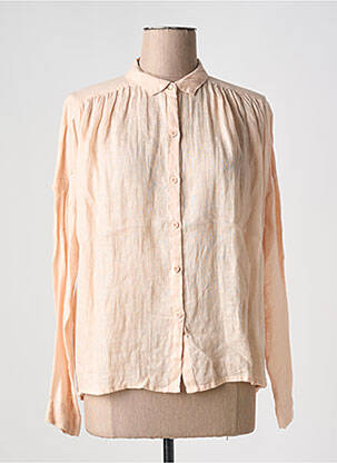 Chemisier tissage crêpe manches longues orange ZYGA femme