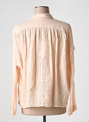 Chemisier tissage crêpe manches longues orange ZYGA femme