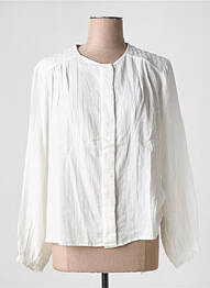 Chemisier tissage crêpe manches longues beige LA PETITE ETOILE femme