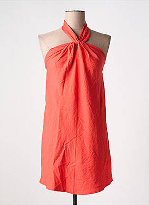 Robe courte tissage crêpe fines bretelles rouge BOBBIE&BOB femme