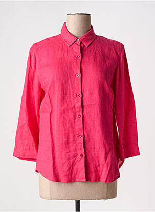 Chemisier tissage crêpe manches 3/4 rose ZYGA femme