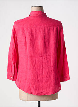Chemisier tissage crêpe manches 3/4 rose ZYGA femme