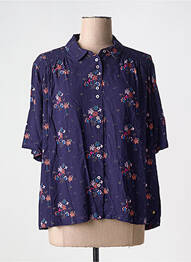 Chemisier manches courtes manches courtes bleu DES PETITS HAUTS femme