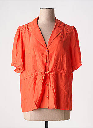 Chemisier coupe cintrée manches courtes orange RUE MAZARINE femme