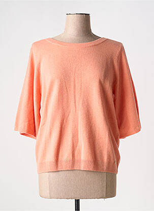 Pull stretch manches 3/4 orange DES PETITS HAUTS femme
