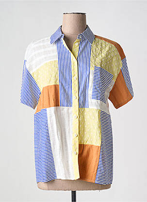 Chemisier manches courtes manches courtes bleu FRNCH femme