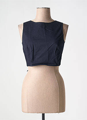 Top coupe cintrée manches longues bleu FRNCH femme