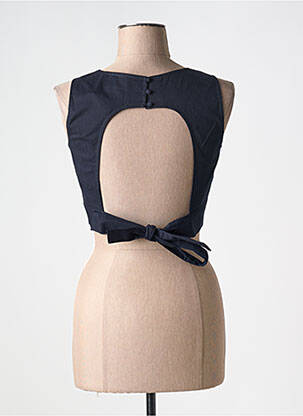 Top coupe cintrée manches longues bleu FRNCH femme